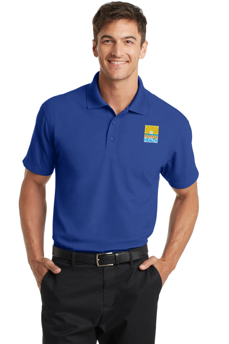 Male Model Wearing True Royal Polo in K572