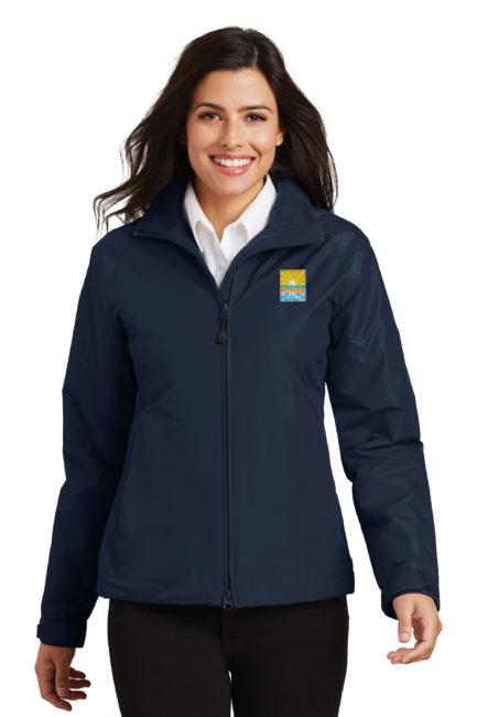 Woman In Heavy True Navy Jacket L354