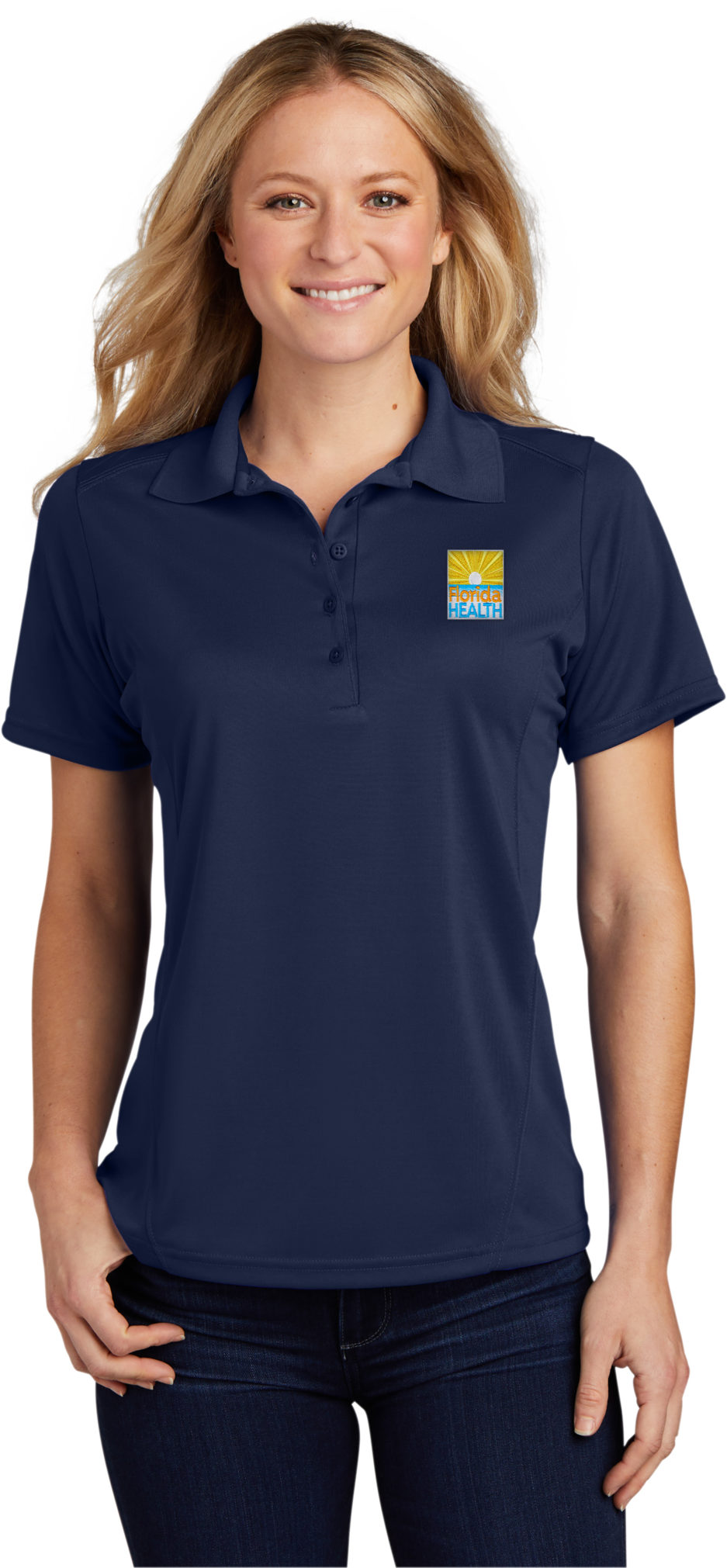 Woman In True Navy Polo L475