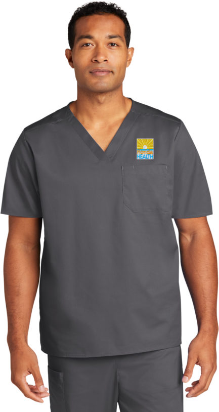 Mens Scrub Top in Pewter