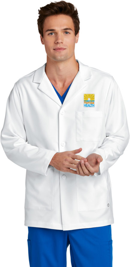 Mens White Lab coat Short